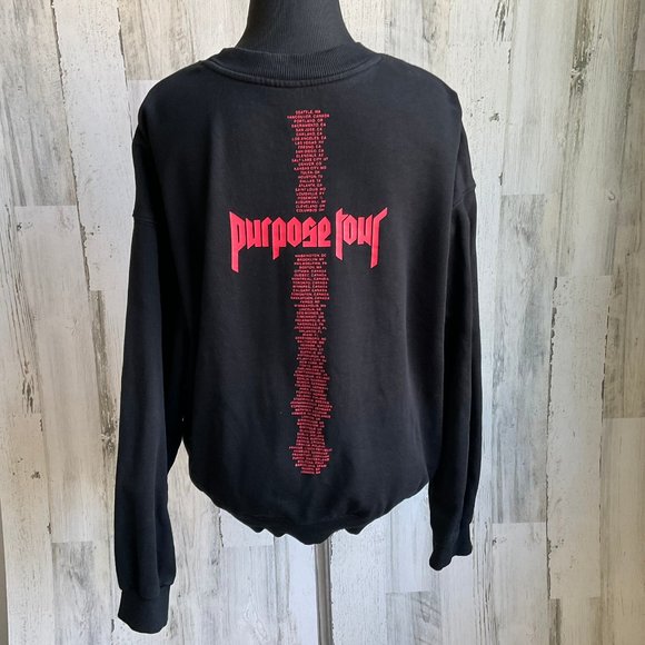 H&M x Justin Bieber Size Medium Black Crewneck Sweatshirt - Picture 3 of 5